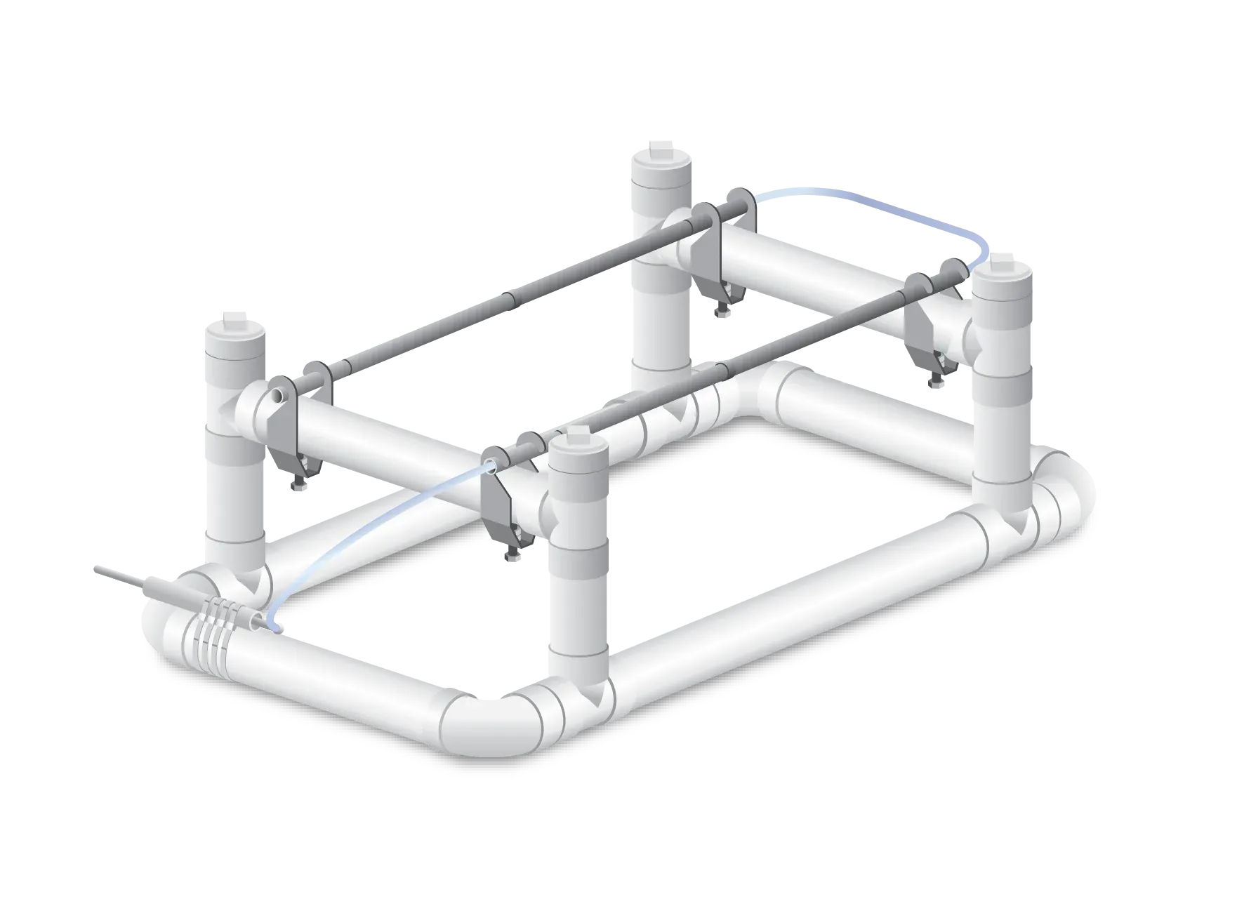 Illustration of a CerAnode Sled Anode frame assembly