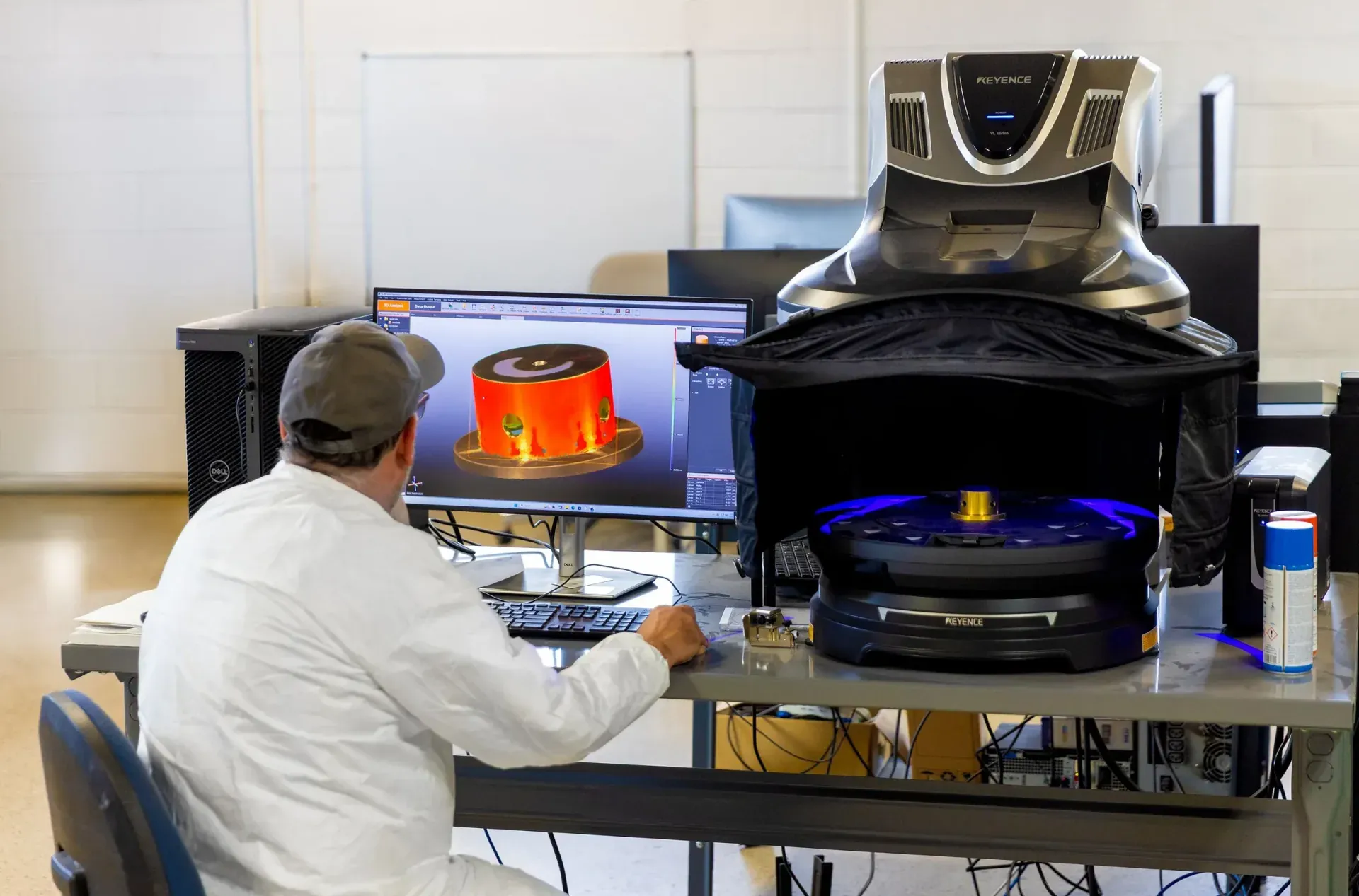 Three-dimensional scanning of a component for process development
