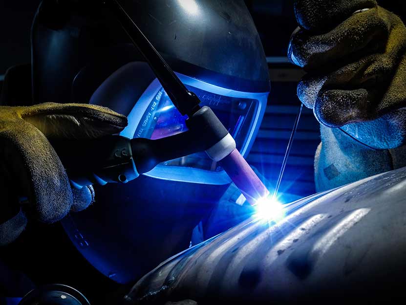 A welder at work